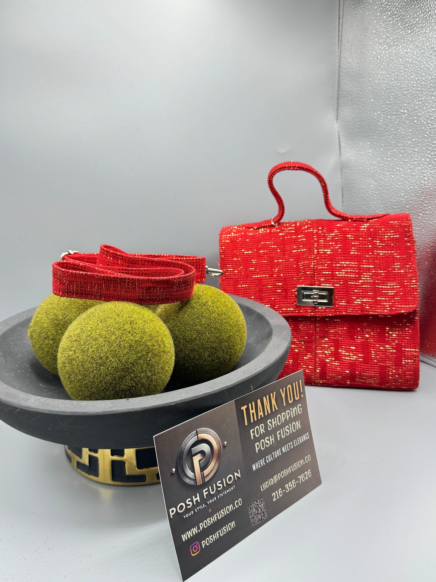Crimson Elegance Handbag