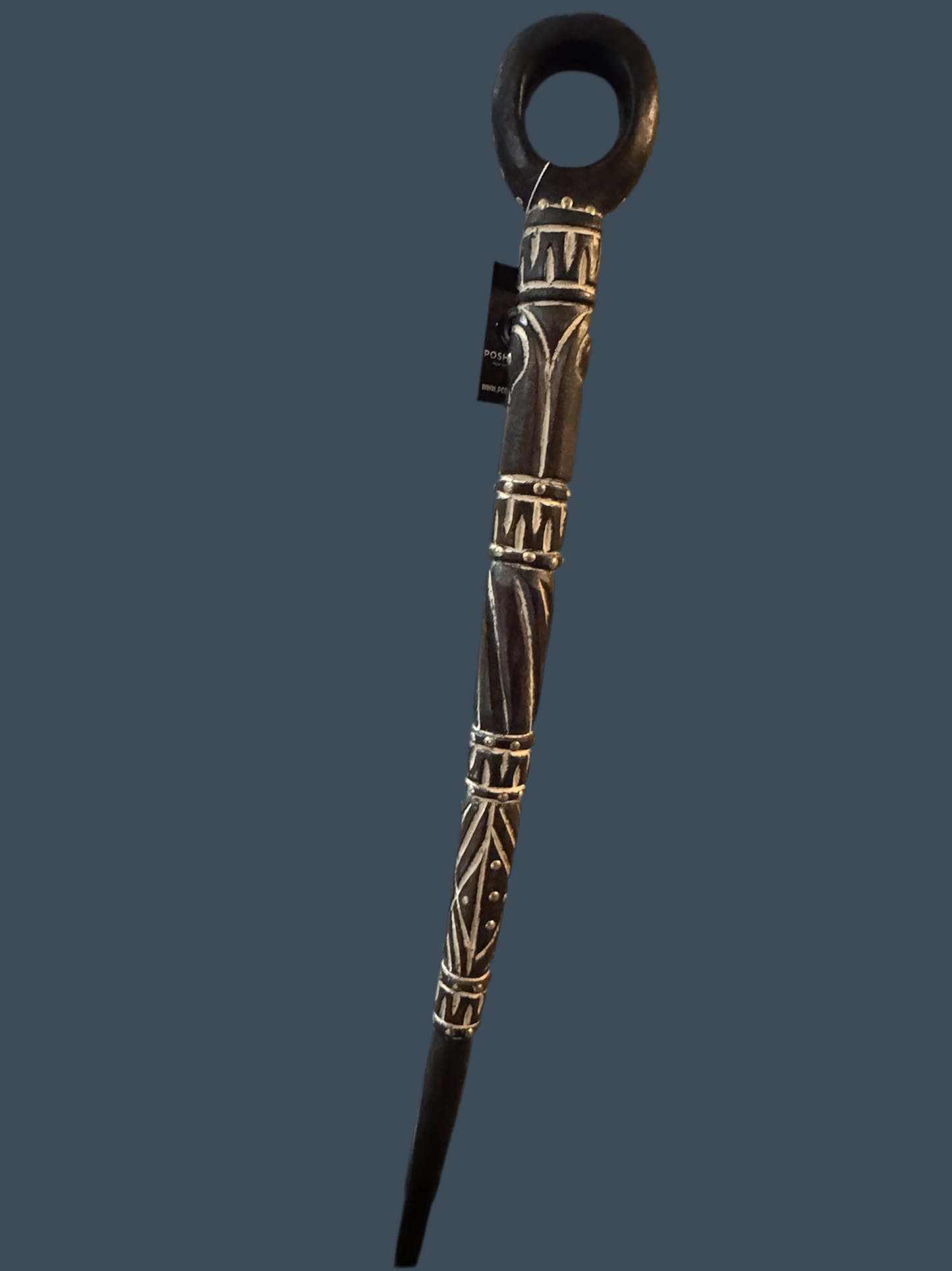 Hand-Carved Tribal Walking Stick – African-Inspired Decorative Staff