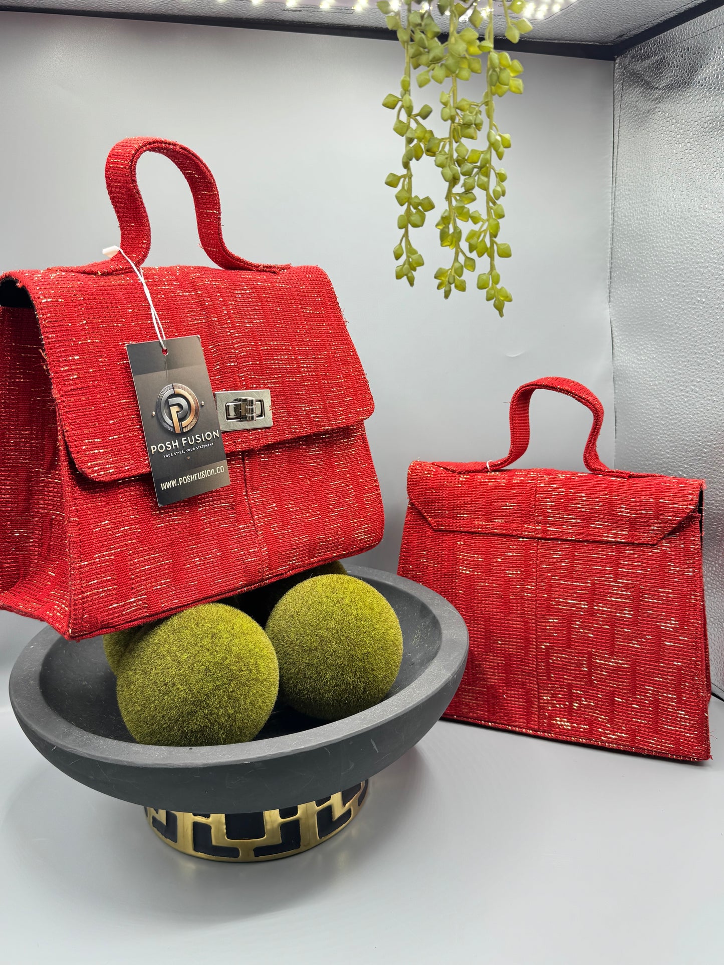 Crimson Elegance Handbag