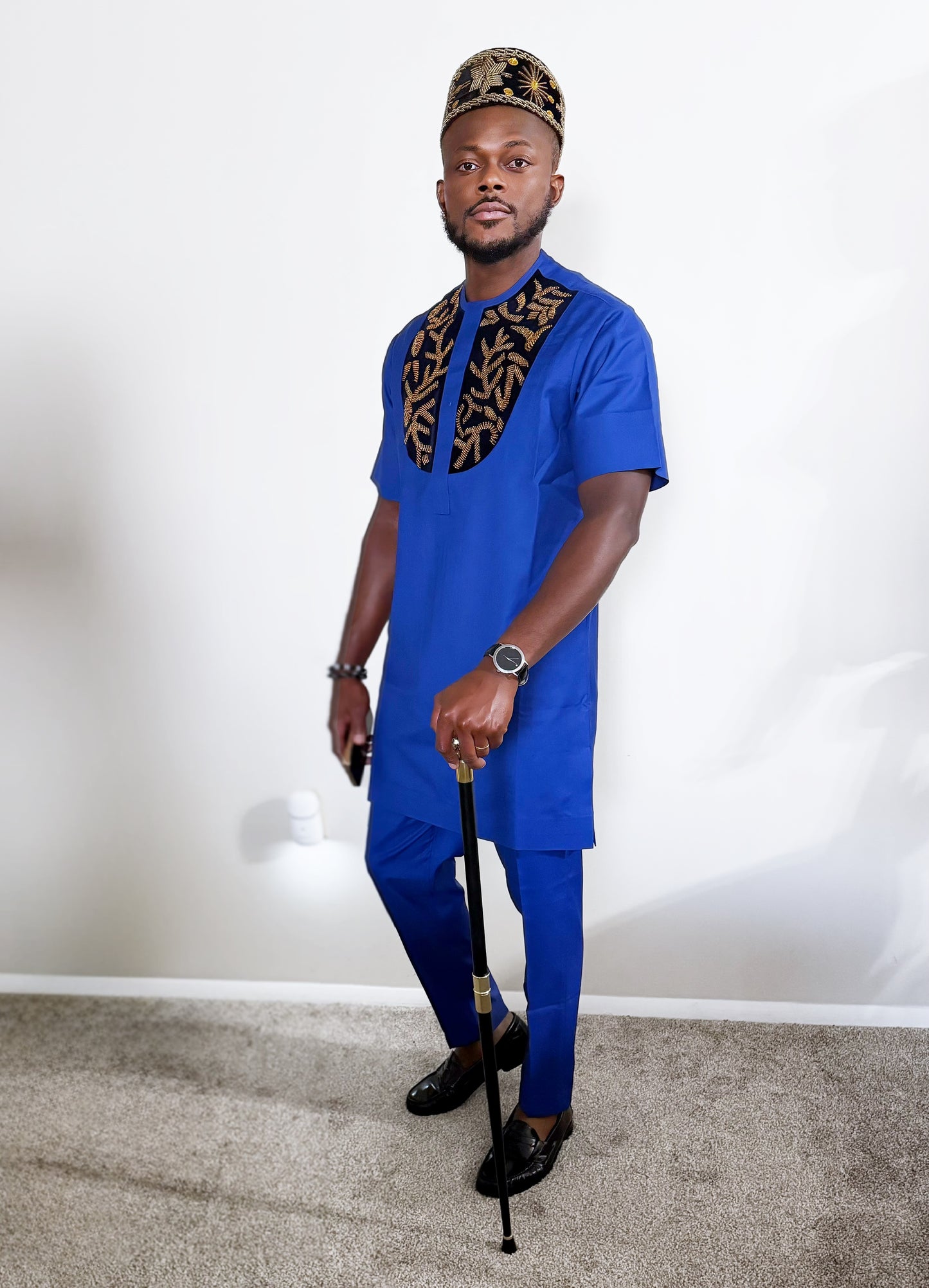 Royal Crest Hand-Beaded African Men Set
