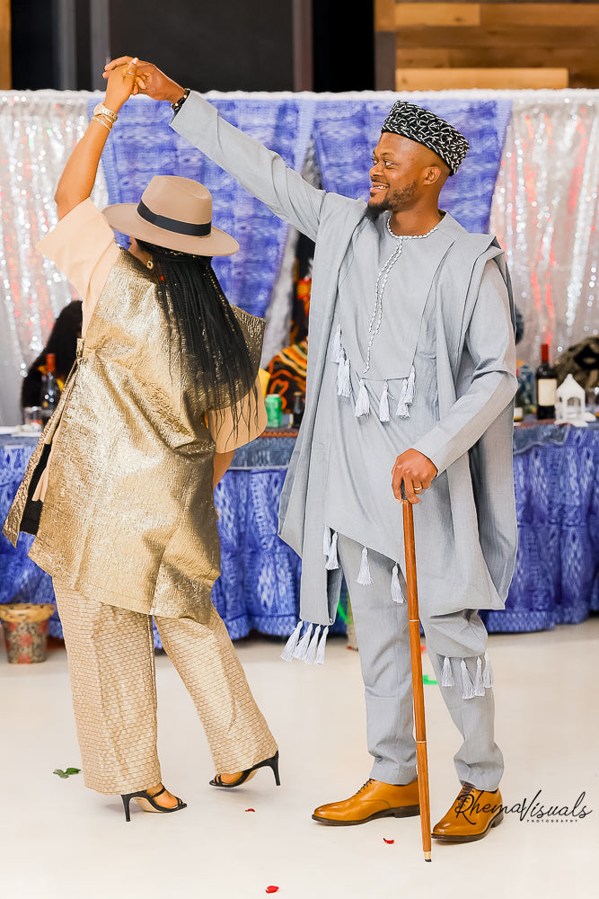 Royal Ash Agbada Regalia