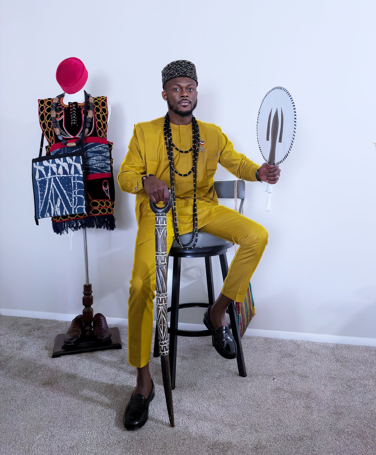 Royal Mustard Mini Agbada MenSet