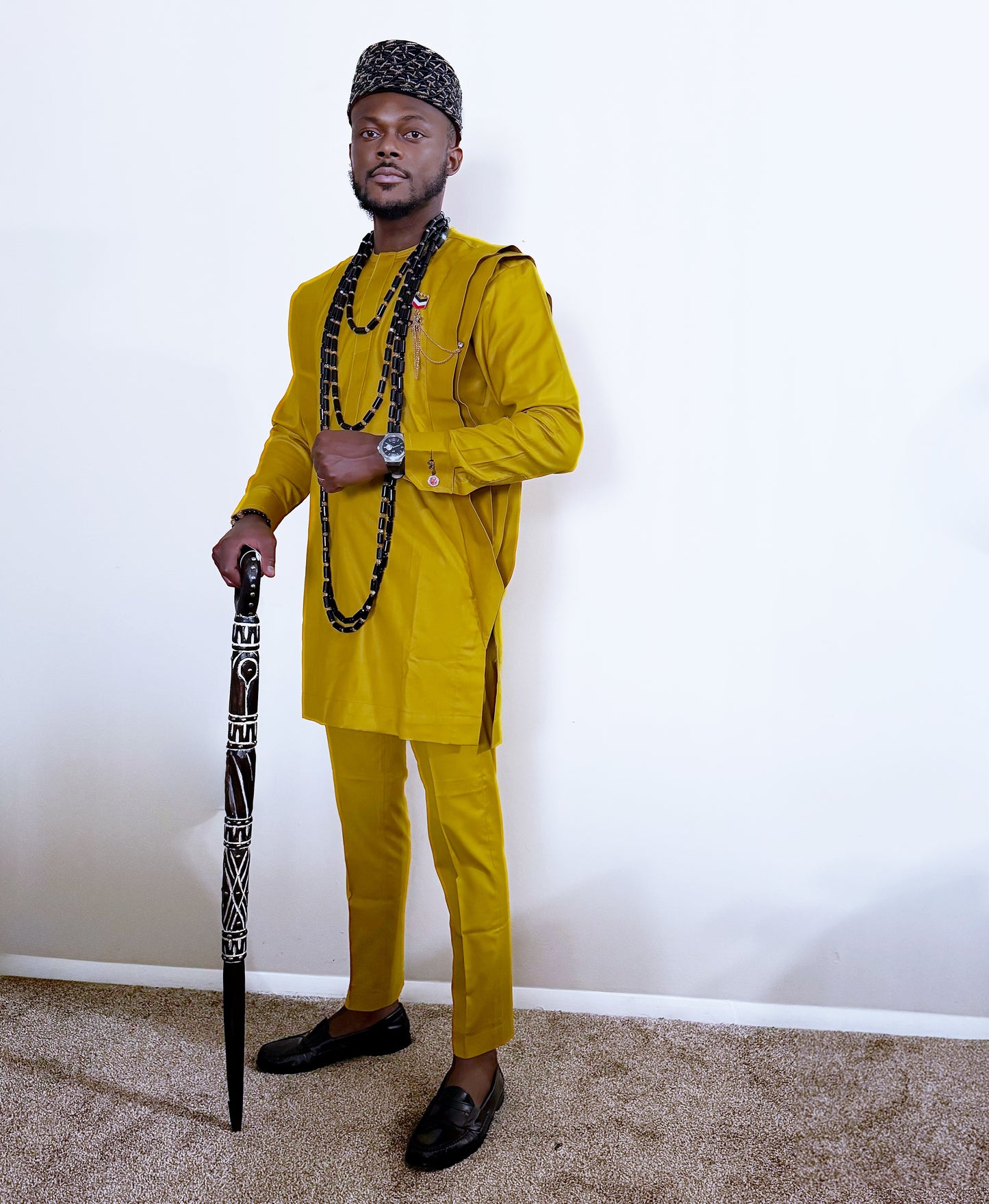 Royal Mustard Mini Agbada MenSet