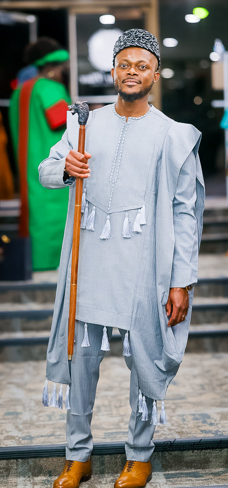 Royal Ash Agbada Regalia