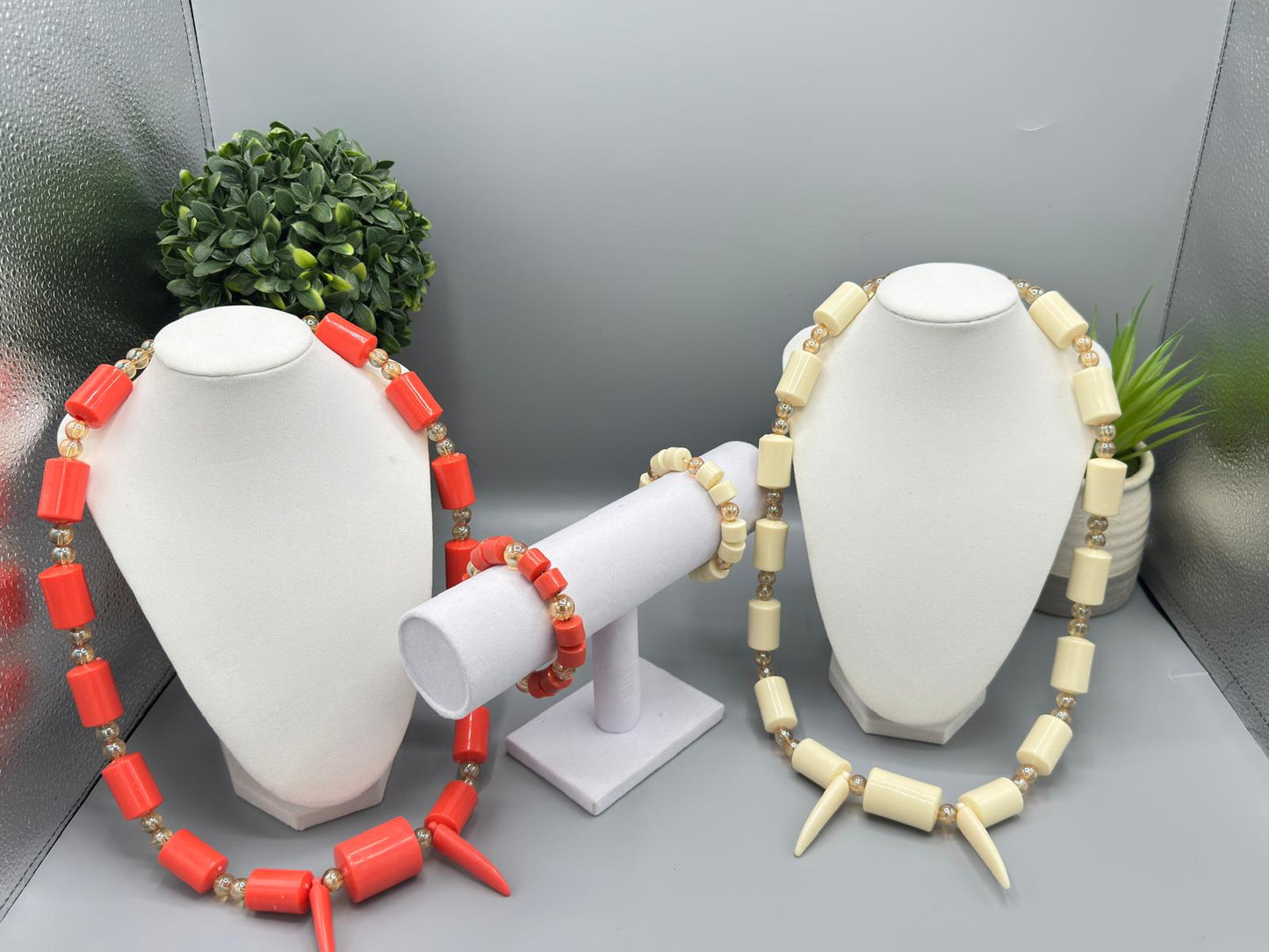 Nigerian Igbo Neck Beads and Bracelet Set