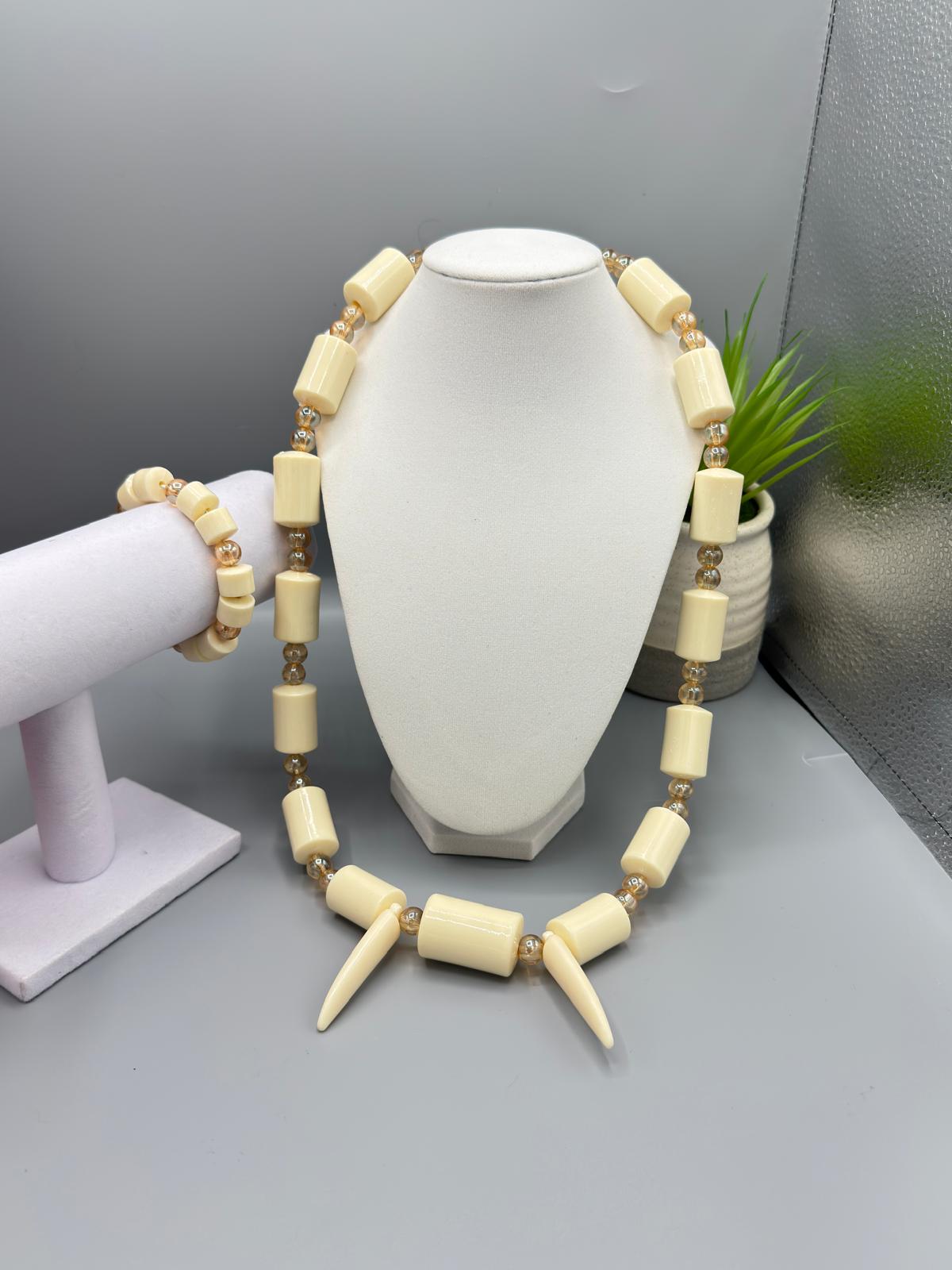 Nigerian Igbo Neck Beads and Bracelet Set