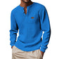 Waffle Buckle Quick-drying Raglan Henry Long Sleeve Shirt