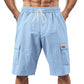 Loose Sports And Leisure Solid Color Linen Drawstring Shorts