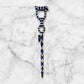 Royal Beaded African Walking Stick – Blue & White Tribal Staff