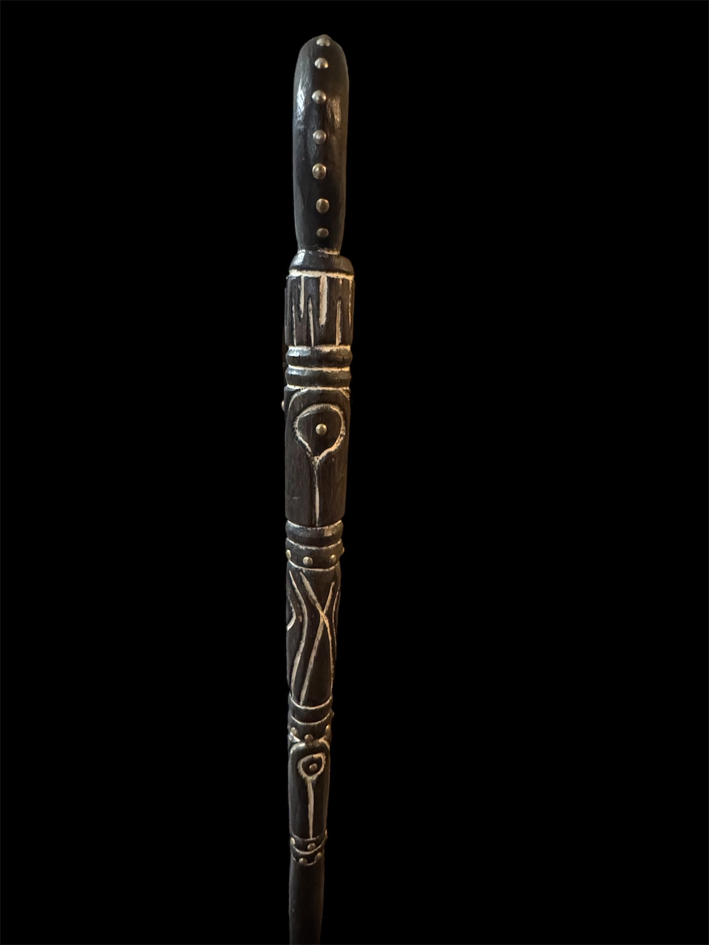 Hand-Carved Tribal Walking Stick – African-Inspired Decorative Staff