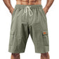 Loose Sports And Leisure Solid Color Linen Drawstring Shorts
