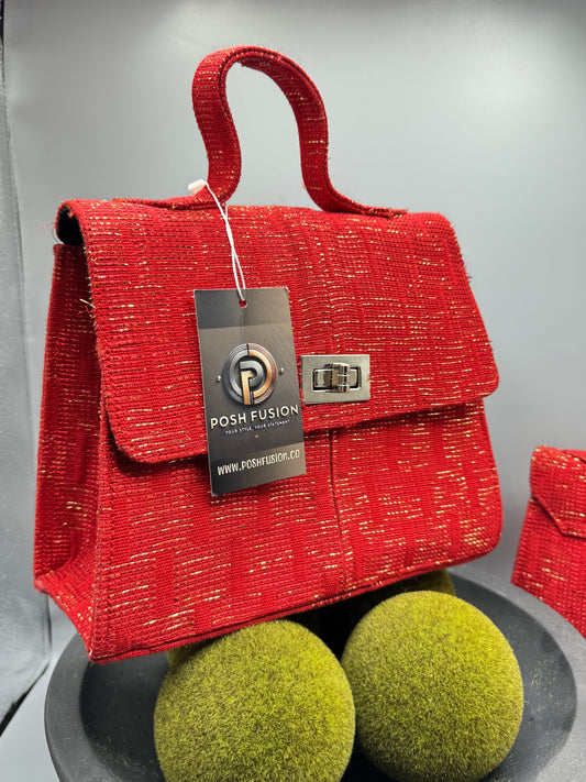 Crimson Elegance Handbag