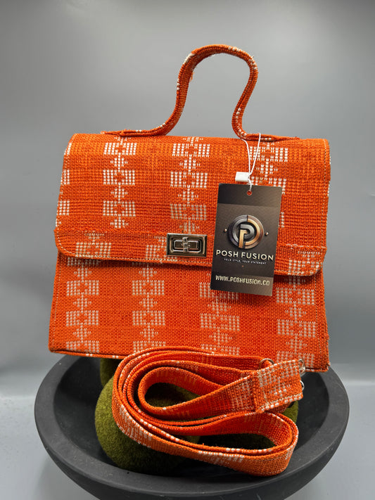 Sunset Radiance Handwoven Satchel Bag