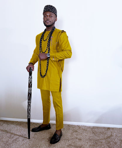 Royal Mustard Mini Agbada MenSet