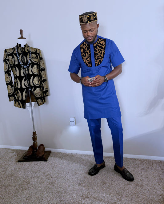 Royal Crest Hand-Beaded African Men Set