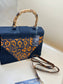 Ebony Flame Batik Bag with Bamboo Handle