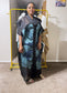 Midnight Bloom”Organza Floral Brocade
