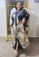 Midnight Bloom”Organza Floral Brocade