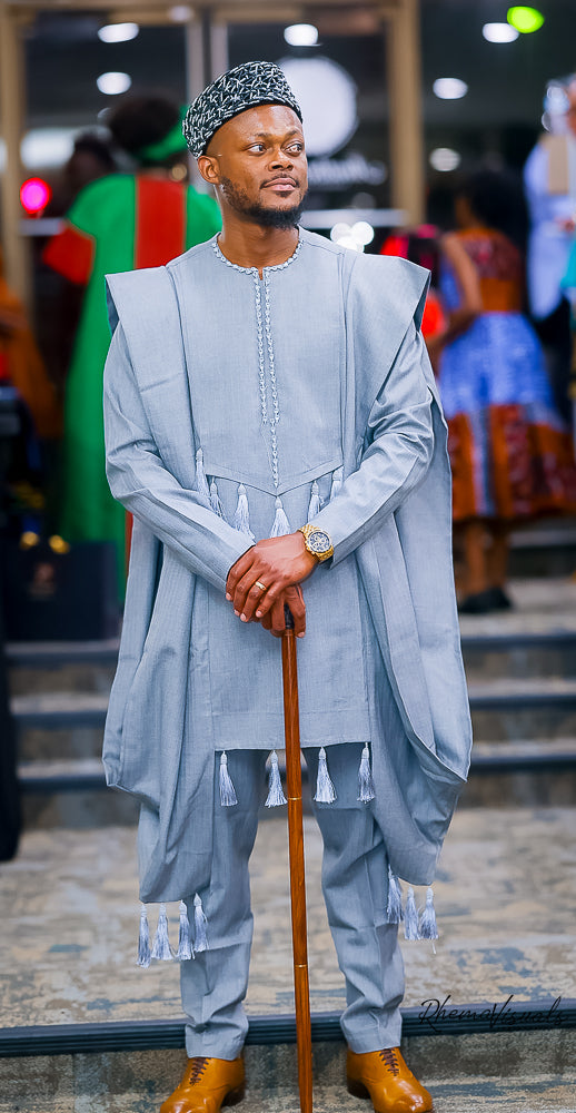 Royal Ash Agbada Regalia