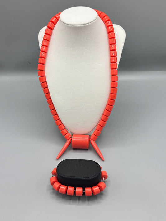 Nigerian Igbo Neck Beads and Bracelet Set