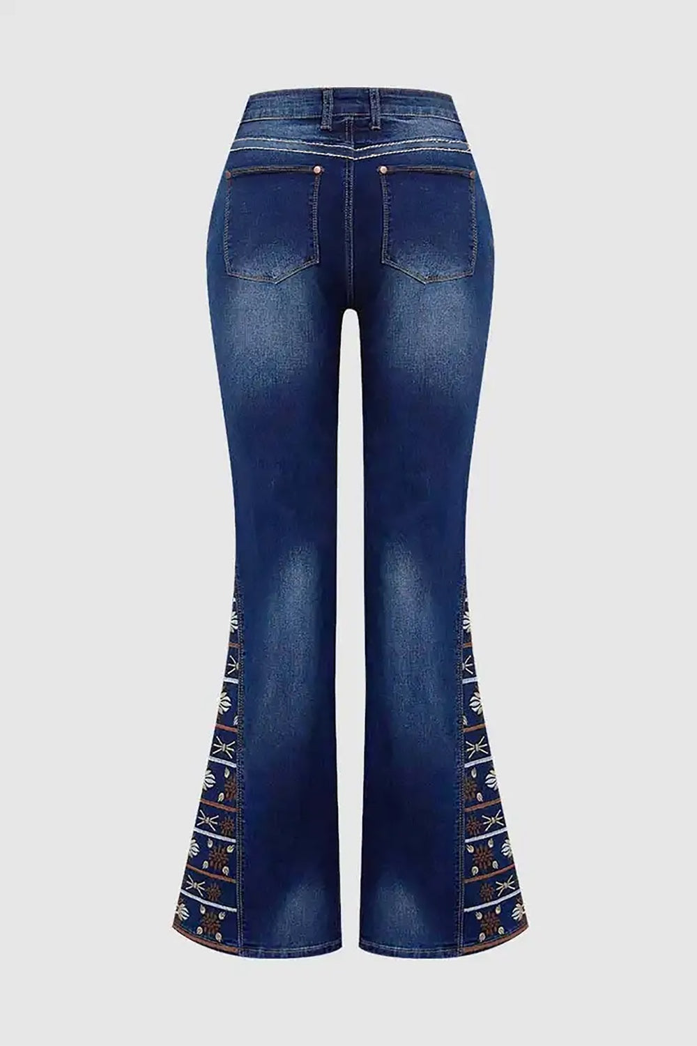 Women's High-Waist Ripped Jeans, Wide-Leg Full-Length Jeans With A Destroyed Streetwear Finish