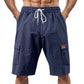 Loose Sports And Leisure Solid Color Linen Drawstring Shorts