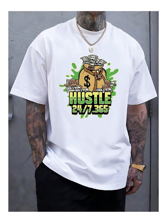 White Print Casual Fashion Personality T-Shirt