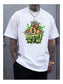 White Print Casual Fashion Personality T-Shirt