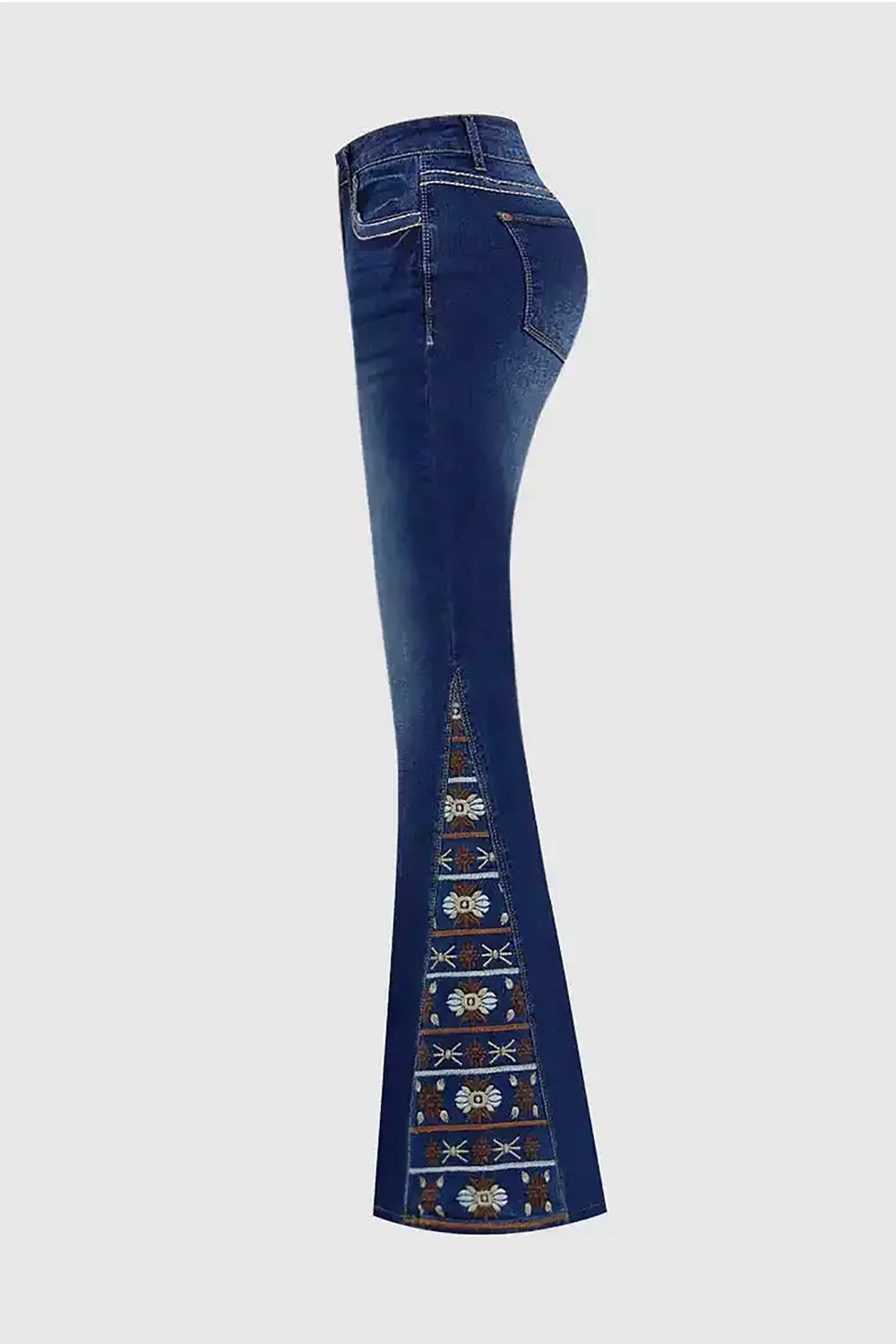 Women's High-Waist Ripped Jeans, Wide-Leg Full-Length Jeans With A Destroyed Streetwear Finish